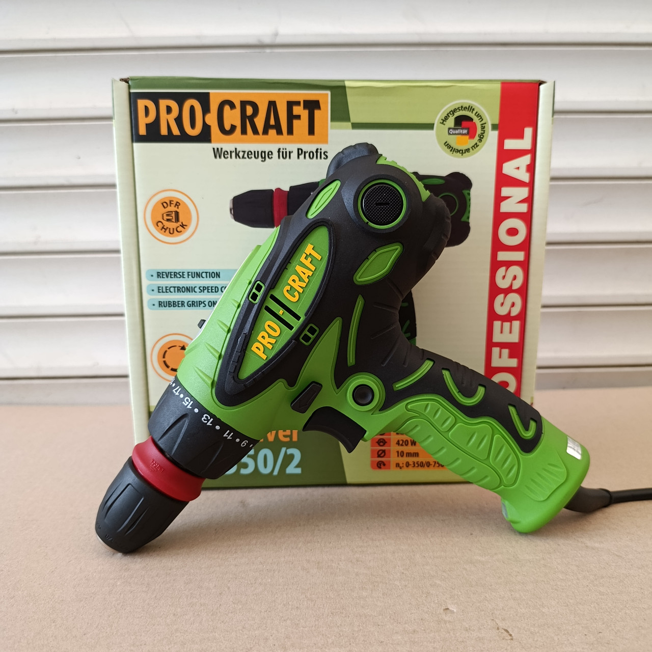 Шуруповерт мережевий Procraft PB1350/2DFR (1350Вт) із швидкознімним патроном для великого навантаження. Прокрафт, фото 1
