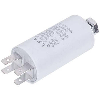 Пусковий конденсатор для пральної машини 3uF 450V CBB60 34x70mm (4 клеми)