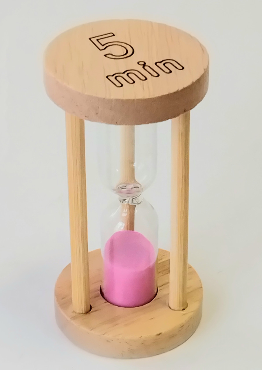 Пісочний годинник 5 хвилин рожевий пісок, фото 1
