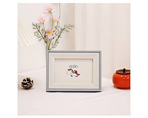 Фоторамка 10×15 під дерево, блакитного кольору – настільна вертикальна і горизонтальна рамка