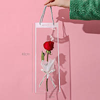 Сумка з білим кантом для квітів і подарунків 40х15 см (10 шт./пач.)