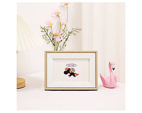 Фоторамка 10×15 під дерево, бежевого кольору – настільна вертикальна і горизонтальна рамка