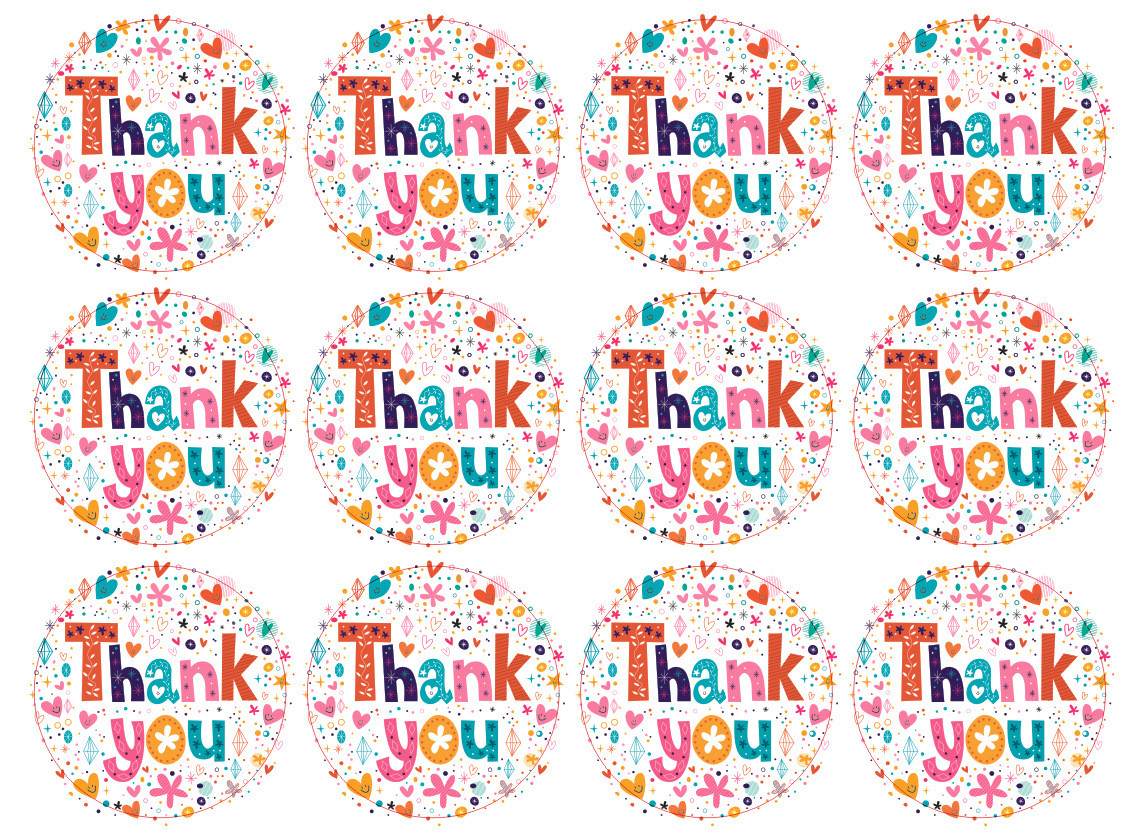 Наклейки для паковання | стикери Thank You 12 шт.