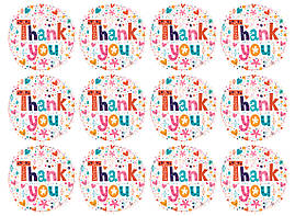 Наклейки для паковання | стикери Thank You 12 шт.