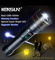 Потужний акумуляторний LED ліхтар KENSUN XHP, тактичний, водонепроникний прожектор, для дому, природи, авто