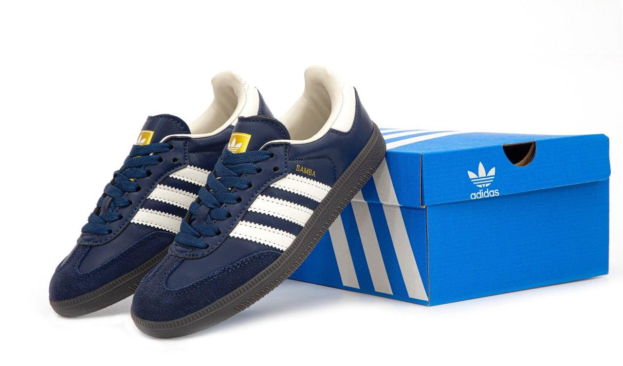 Жіночі сині Кросівки Adidas Samba, фото 1