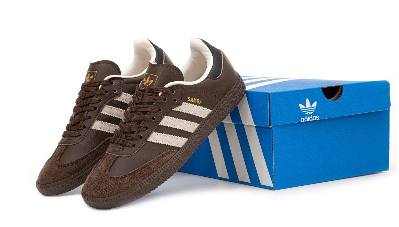 Жіночі коричневі Кросівки Adidas Samba, фото 1