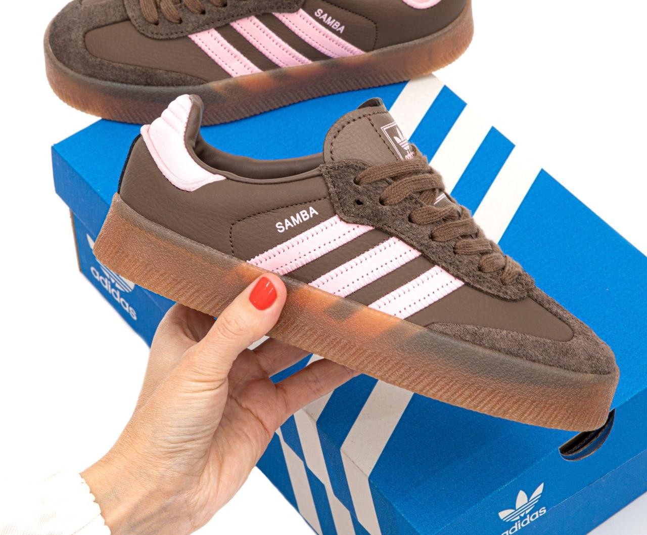 Жіночі коричневі Кросівки Adidas Samba, фото 1