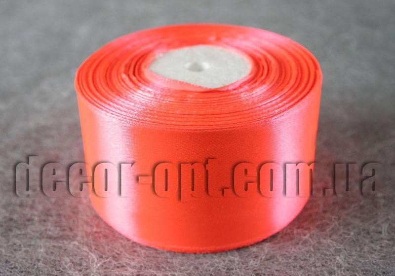 Стрічка атласна яскраво-жовтогаряча 5,00 см 36ярд 23