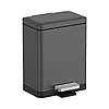 Відро для сміття з плавним закриванням прямокутне Koer TC-010315-07 15 л колір графіт (KR5604), фото 2