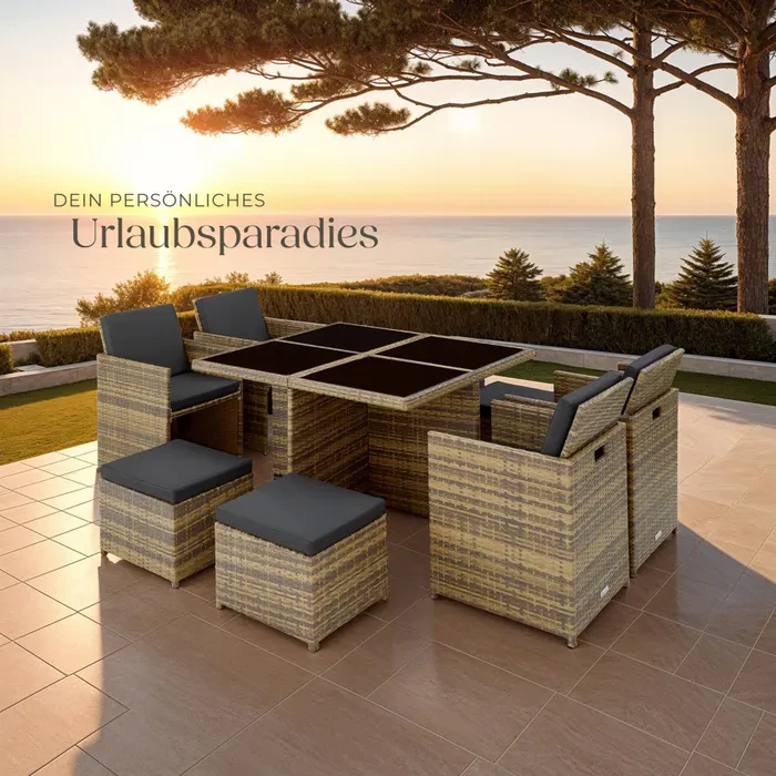 Високоякісний комплект із ротанга Manhattan коричневий колір, фото 1