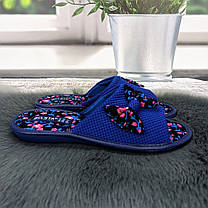 Тапочки жіночі домашні Белста сині з чорним з відкритим носком 2362, фото 4