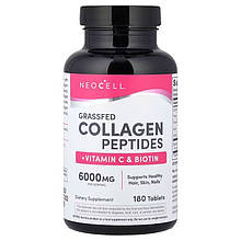 Пептиди колагену + вітамін С та біотин, Collagen + Vitamin C & Biotin, NeoCell, супер, 180 таблеток