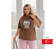 Модна футболка тай-дай Labubu "Kitty" (Туреччина) | Батал