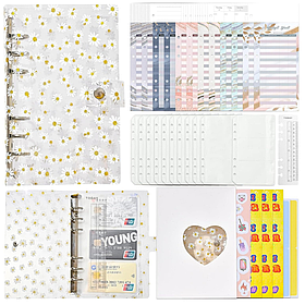 Блокнот-планер для фінансів формат А6, планер бюджету та зберігання грошей, органайзер прозорий з ромашками