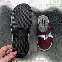 Капці жіночі  Белста бордові вельветові з закритим носком 2350-2, фото 5