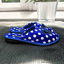 Тапочки жіночі домашні Белста сині в горошок із закритим носком 2351-2, фото 4