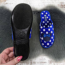 Тапочки жіночі домашні Белста сині в горошок із закритим носком 2351-2, фото 5