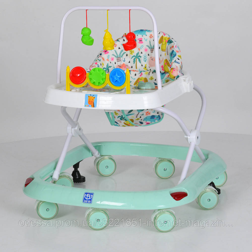 Ходунки дитячі Bambi M 0541C-10 (56*60*63 см., колеса: 8 шт, Ø7 см, стопори: 2 шт., регулювання висоти: 3 положення, музика, 3