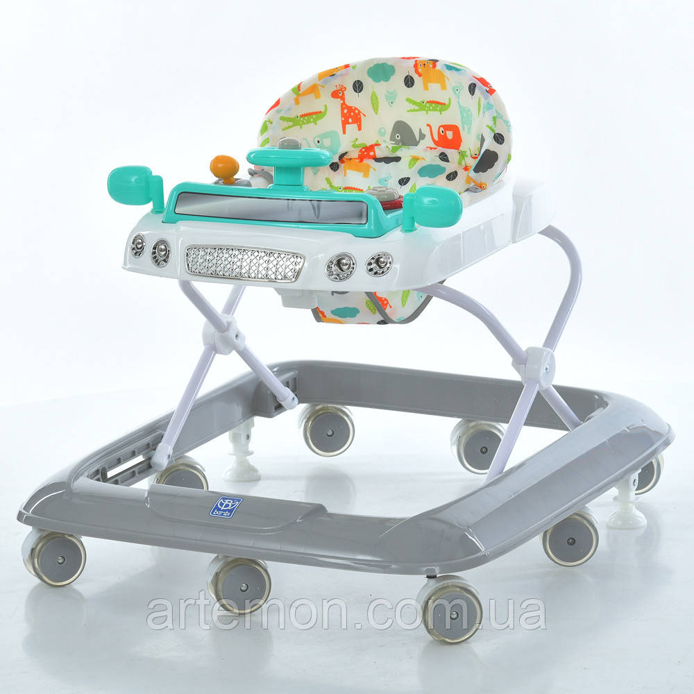 Ходунки дитячі Bambi M 6061-11-4 (54-58*62*71 см., колеса: 8 шт, Ø6,5 см, стопори: 2 шт., висота: 3 положення, музика, світло,