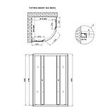 Душевая кабина Lidz Latwa SC90x90.SAT.LOW.GR, стекло тонированное 4 мм без поддона, фото 2