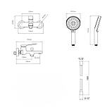 Комплект Qtap Slavonice Black Matt: Змішувач QTSLA259BLM45918 + Шланг QTHADPVCSQ160B + Лійка QTRUC125BLM45951, фото 2