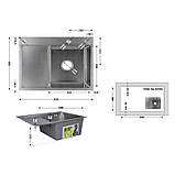 Мийка для кухні інтегрована Lidz Handmade H6350L крило зліва (LDH6350BRUL45588) Brushed Steel 3,0/1,0 мм, фото 2