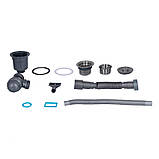 Мийка для кухні інтегрована Lidz Handmade H6350L крило зліва (LDH6350BRUL45588) Brushed Steel 3,0/1,0 мм, фото 9