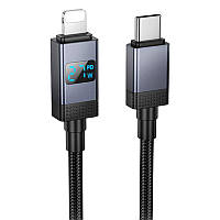 Дата кабель Hoco X118 Generous with display Type-C to Lightning 27W (1m) Black