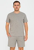 Чоловіча бавовняна піжама сіра футболка шорти
