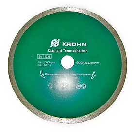 Діамантовий диск відрізний 200х22.23х10 мм. KROHN по плитці