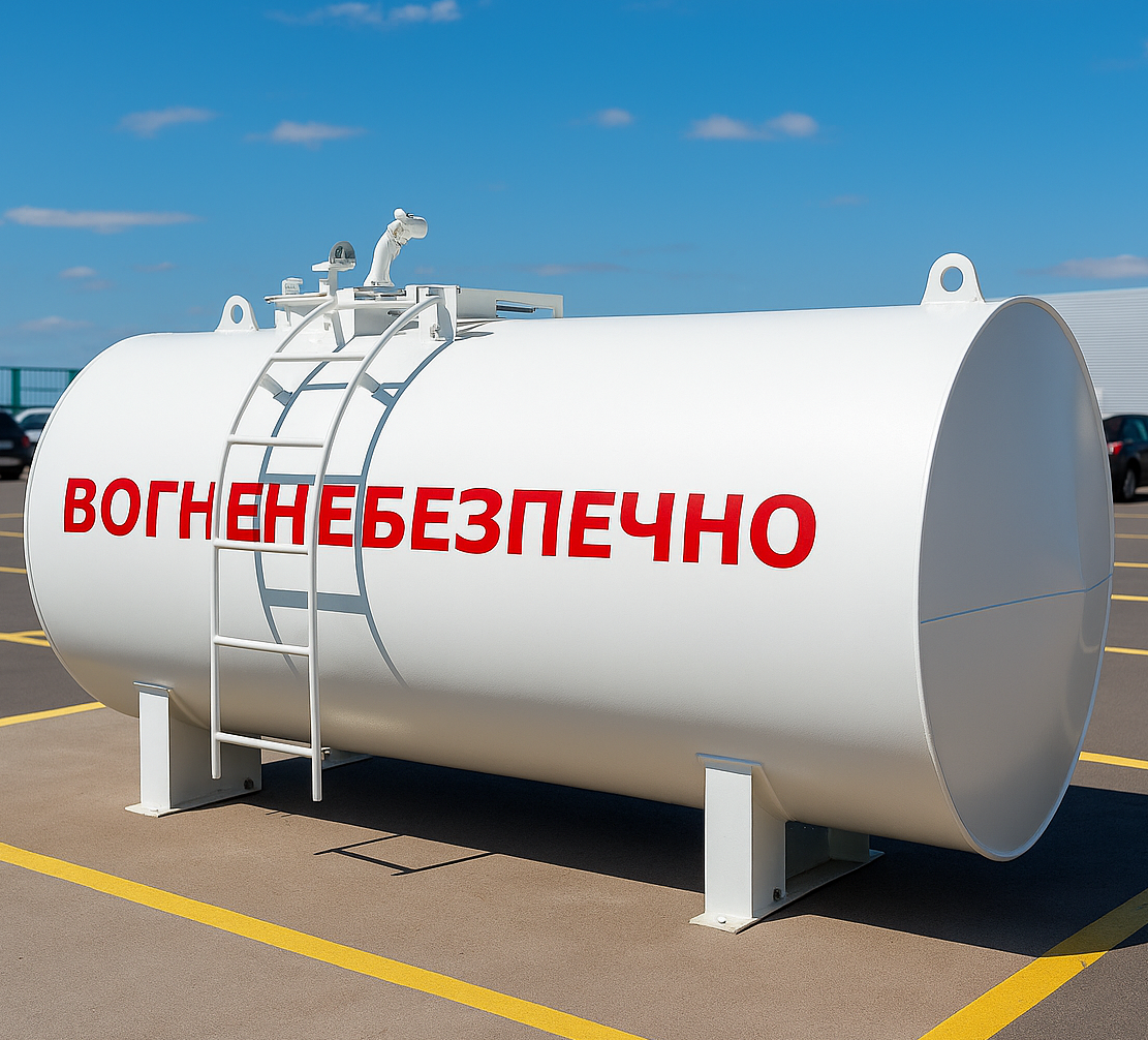 Резервуар для зберігання палива 5000 літрів сталевий з документами 5 куб