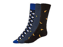 Шкарпетки молодіжні Livergy, 3 пари, розмір 39-42, колір синій, чорний