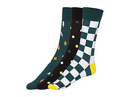 Шкарпетки молодіжні Livergy, 3 пари, розмір 39-42, колір зелений, чорний