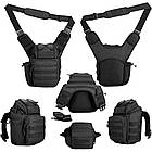 Сумка тактична з кобурою HANDS військова чорна нагрудна сумка 15L армійські сумки HANDS B437, фото 6