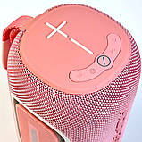 Портативна колонка Hopestar H65 бездротова акустика 20W Bluetooth з ргб-підсвіткою LED рожева, фото 2