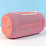 Портативна колонка Hopestar H65 бездротова акустика 20W Bluetooth з ргб-підсвіткою LED рожева, фото 3