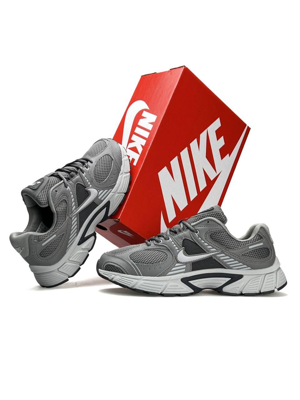 Чоловічі кросівки шкіряні текстиль Nike V5 RNR Grey, кеди чоловічі Найк сірі шкіра текстиль. Чоловіче взуття, фото 1