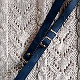 Ремінь для сумки з натуральної шкіри 130 х 2,5. Колір "Синій"., фото 2