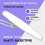 Безтіньова лампа 40 Вт настільна лампа для манікюру яскрава мод. LED-1 DS, регулювання яскравості, фото 6