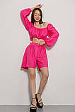 Костюм ARjen жіночий льон літній кольору шорти і блуза 46 фуксія, фото 10