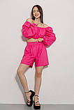 Костюм ARjen жіночий льон літній кольору шорти і блуза 46 фуксія, фото 9