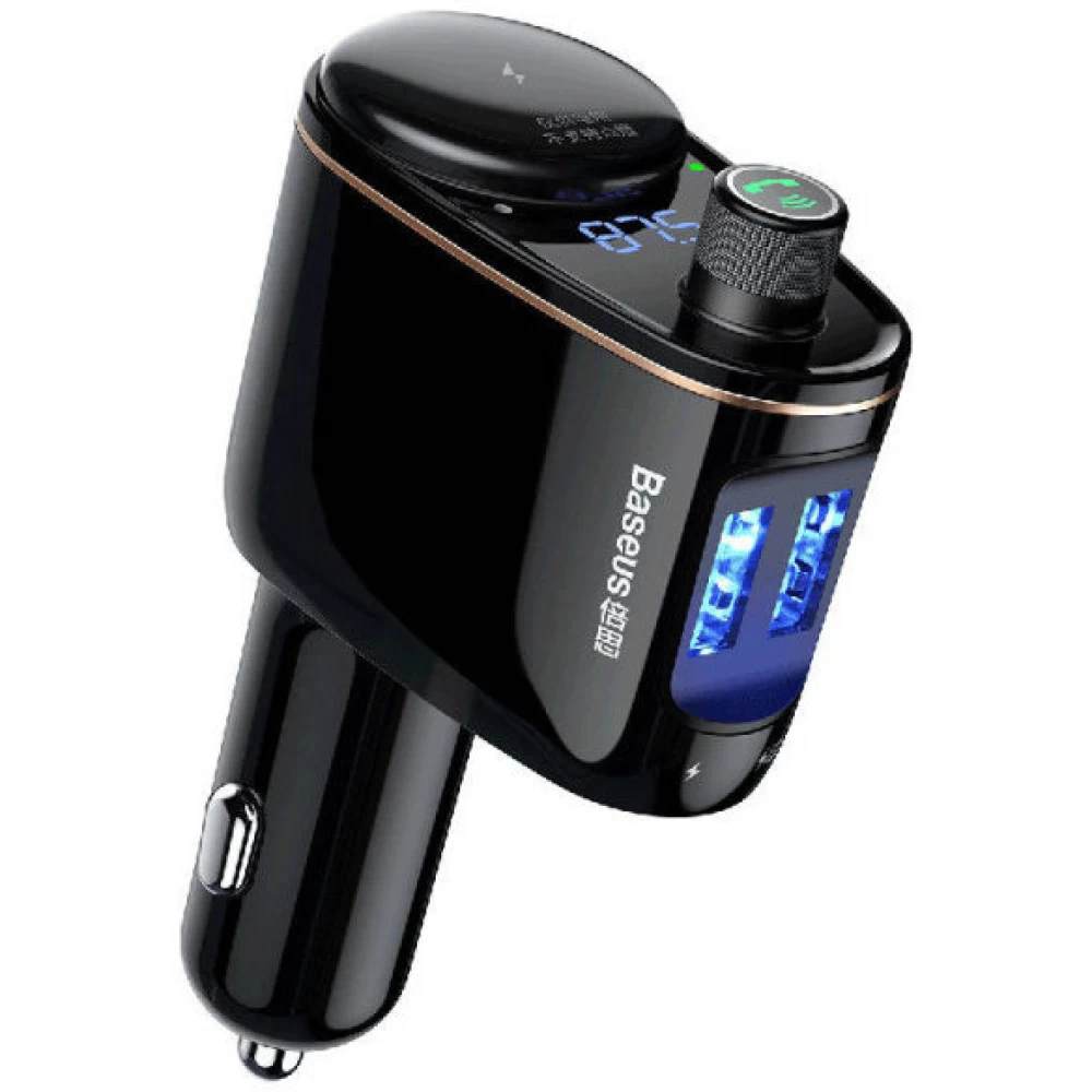 АЗП з FM-модулятором Baseus S-06 Car Bluetooth MP3 Player Black, фото 1