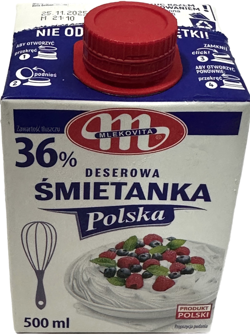 Вершки Smietanka Mlekovita Polska 36%  500 мл