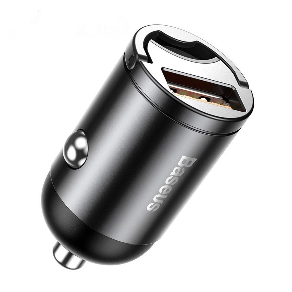 Автомобільний зарядний пристрій Baseus Tiny Star Mini Quick Charge Car Charger USB Port 30W Gray, фото 1