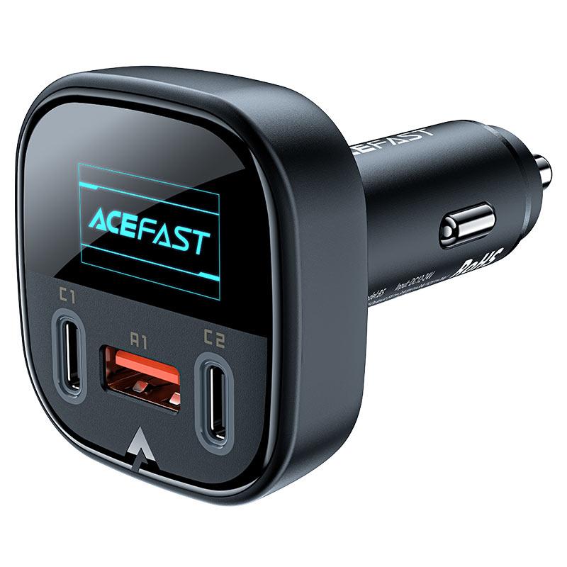 Автомобільний зарядний пристрій ACEFAST B5 101W (2C+A) metal car charger with OLED smart display, фото 1