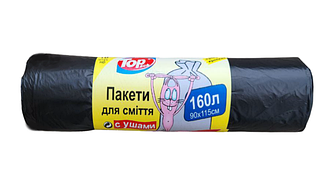 Пакет для сміття Toppack з вухами 160л 10шт 90х115см