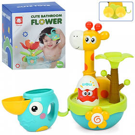 Гра для купання 918 жираф, рухливі деталі, лійка, на присосці, в коробці 15-16,5-15 см.