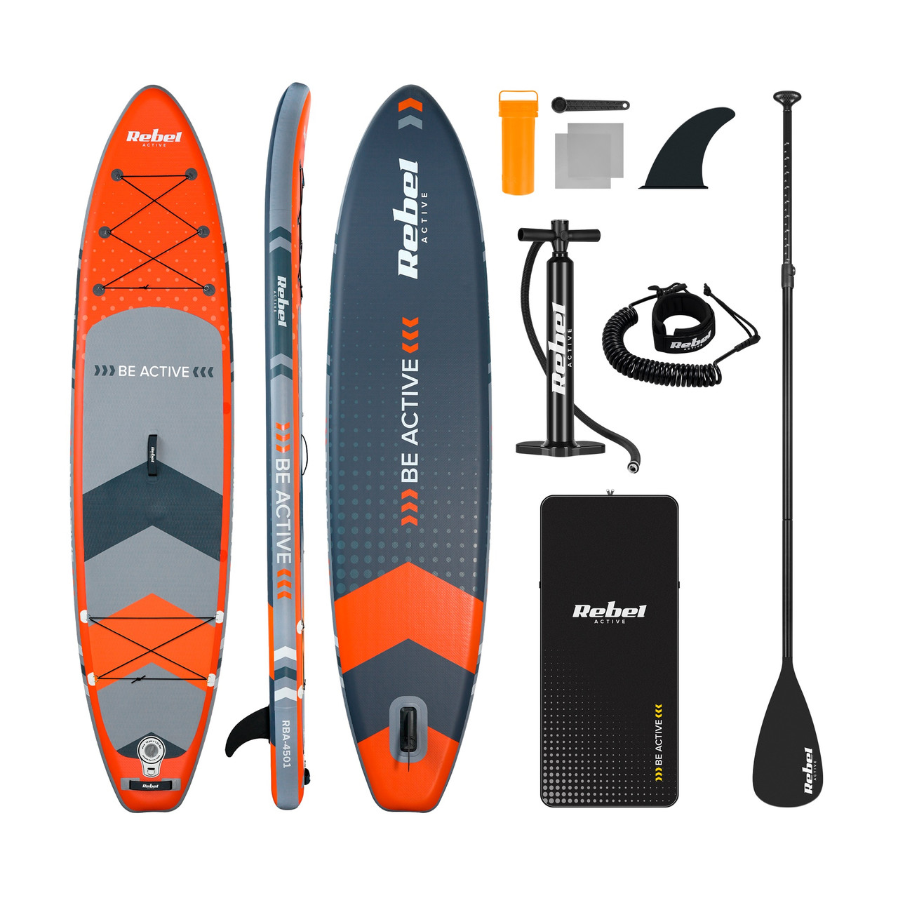 SUP дошка 350 см Rebel ACTIVE з аксесуарами сапборд Orange, максимальне навантаження 154 кг, вага 8,5 кг, фото 1