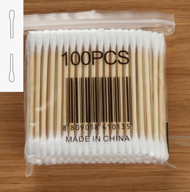 Популярні двобічні бамбукові Ватні палички, 100 шт./пач., для макіяжу та догляду за тілом, фото 1